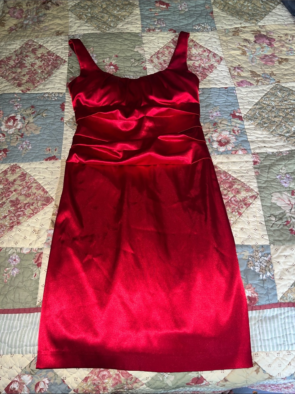 Frederick's of Hollywood Red Satin Mini Dress size 6